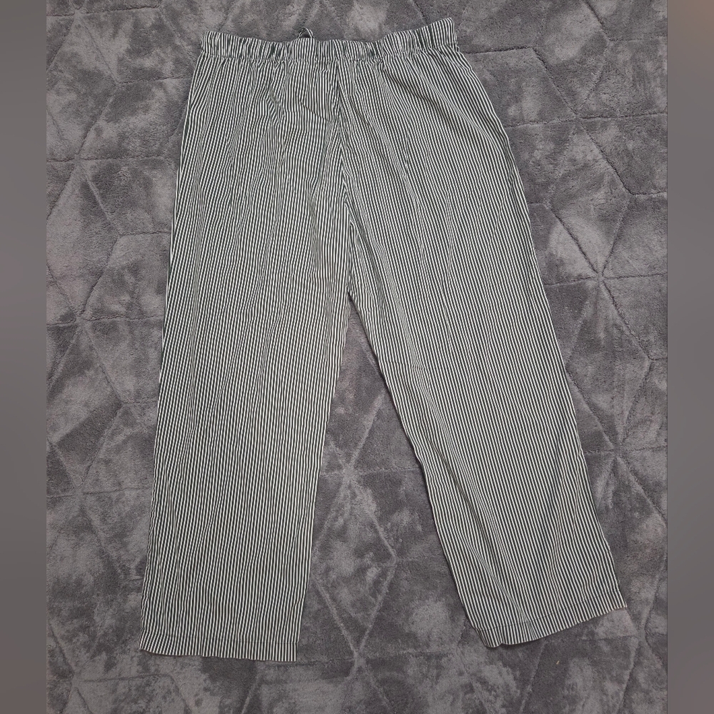 Old Navy Green and White Striped Pull On Cotton Lounge Pants XL Vacation Travel - Picture 6 of 7